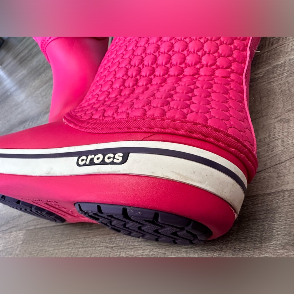 CROCS Crocband Winter High Boot w/ Zipper - Raspberry Mulberry Pink Size 8 - Picture 13 of 17